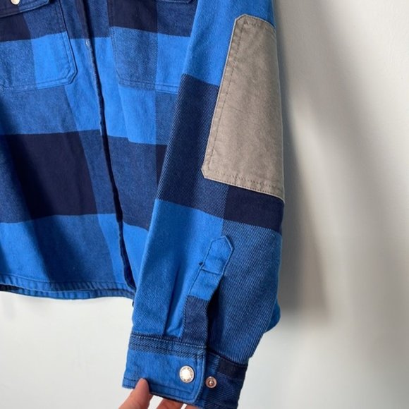 Dickies DuraTech Renegade Flannel Shirt Blue Plaid Size Large - Picture 6 of 8